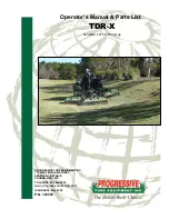 Preview for 1 page of Progressive Turf Equipment TDR-X Operator'S Manual & Parts List