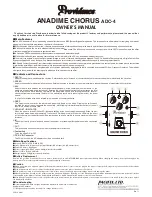 Providence ANADIME CHORUS ADC-4 Owner'S Manual preview