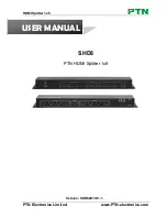 Preview for 1 page of PTN SHD8 User Manual