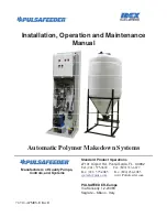 Pulsafeeder Automatic Polymer Makedown Systems Installation, Operation And Maintenance Manual preview