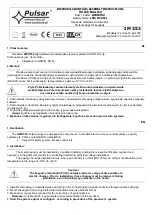 Preview for 1 page of Pulsar AWO 352 Assembly Instructions