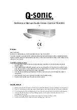 Preview for 4 page of Q-Sonic PE-6830 Reference Manual