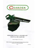 Preview for 1 page of QGarden QGBV2500 Operator'S Manual