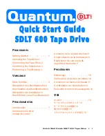 Preview for 1 page of Quantum DLTtape SDLT 600 Quick Start Manual