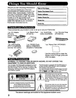 Preview for 2 page of Quasar Palmcorder VM-L457 User Manual