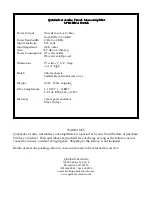 Preview for 3 page of Quicksilver Triode Mono Amplifier Operating Instructions