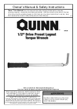 Preview for 1 page of QUINN 58628 Owner'S Manual & Safety Instructions