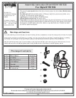 Quoizel NY8315B Assembly Instruction Sheet preview