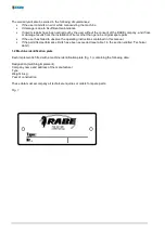 Preview for 3 page of Rabe 230 Operating Instructions Manual