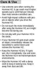 Preview for 4 page of Radio Shack 2003 Hummer H2 User Manual