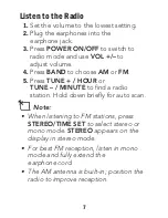 Preview for 7 page of Radio Shack AM/FM Digital Armband Radio User Manual