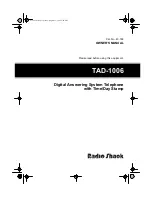 Radio Shack TAD-1006 Owner'S Manual preview