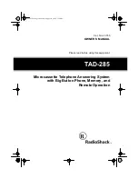 Preview for 1 page of Radio Shack TAD-285 Owner'S Manual