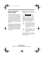 Preview for 2 page of Radio Shack TFX-1032 Owner'S Manual