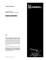 Preview for 1 page of Randell 40048A Operator'S Manual