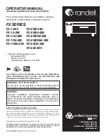 Preview for 1 page of Randell FX-1A-290 Operator'S Manual