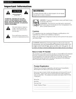 Preview for 2 page of RCA 19TVR62 User Manual