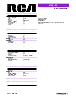 Preview for 2 page of RCA F31317 Technical Specifications