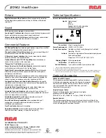 Preview for 2 page of RCA J20542 Technical Specifications