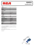 Preview for 2 page of RCA M4002BL Specifications