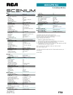 Preview for 2 page of RCA Scenium HD50LPW164 Specification Sheet