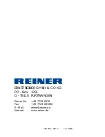 Preview for 40 page of Reiner 780 Operating Instructions Manual