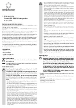 Preview for 1 page of Renkforce 1230938 Operating Instructions Manual