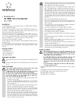 Preview for 3 page of Renkforce 1230938 Operating Instructions Manual