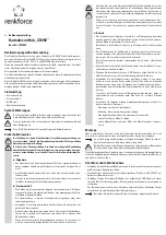 Preview for 1 page of Renkforce CR09E Operating Instructions Manual