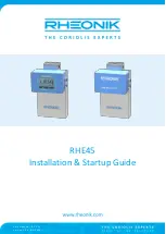 RHEONIK RHE45 Installation & Start?Up Manual preview