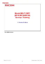 Preview for 3 page of Ricoh M101 Service Training