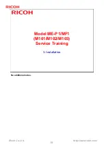 Preview for 19 page of Ricoh M101 Service Training