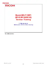 Preview for 35 page of Ricoh M101 Service Training