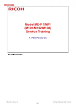 Preview for 53 page of Ricoh M101 Service Training