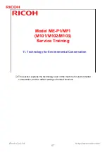 Preview for 67 page of Ricoh M101 Service Training