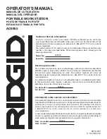 Preview for 24 page of RIDGID AC9955 Operator'S Manual