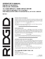 Preview for 24 page of RIDGID R872311 Operator'S Manual