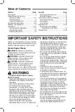 Preview for 2 page of RIDGID WD1855AU0 Owner'S Manual