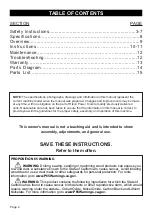 Preview for 2 page of Rikon Power Tools 31-200 Operator'S Manual