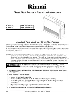 Preview for 22 page of Rinnai EX17CT Installation And Operation Manual