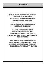 Preview for 3 page of Rinnai Infinity Series Installation Manual