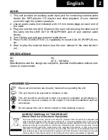 Preview for 5 page of Roadstar HRA-310BT User Manual