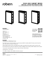 Preview for 1 page of Robern MAIN LINE CABINET Series Installation Instructions Manual