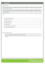 Preview for 2 page of ROBINHOOD RCFA147WH Installation And Operating Instructions Manual