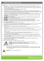 Preview for 3 page of ROBINHOOD RCFA147WH Installation And Operating Instructions Manual