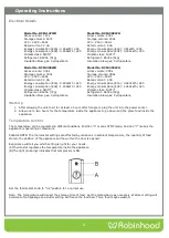 Preview for 5 page of ROBINHOOD RCFA147WH Installation And Operating Instructions Manual