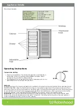 Preview for 5 page of ROBINHOOD RHUFZ183W Installation And Operating Instructions Manual