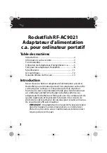 Preview for 2 page of RocketFish RF-AC9021 (French) Manual De L'Utilisateur