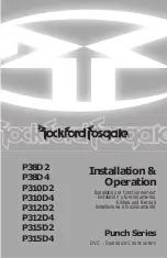 Preview for 1 page of Rockford Fosgate P310D2 Operation Manual