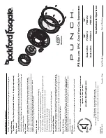 Preview for 1 page of Rockford Fosgate PUNCH P3S Installation & Operation Manual